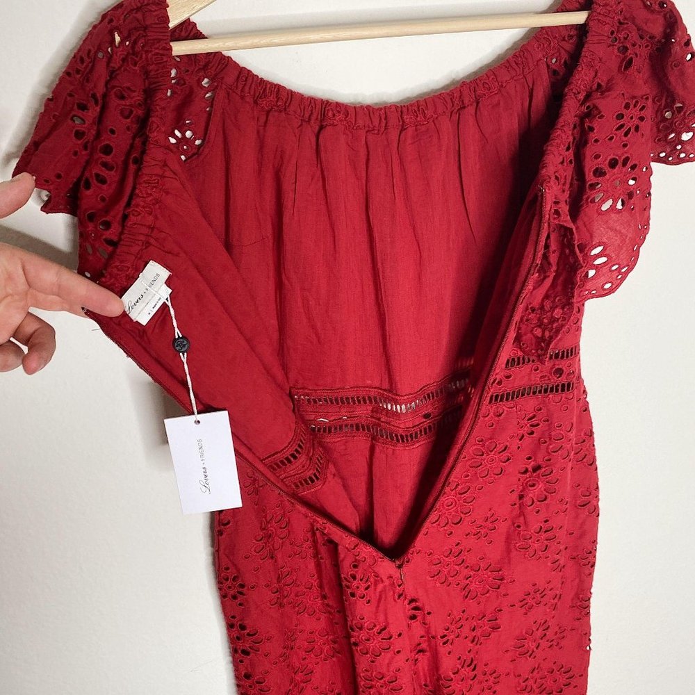 Lovers + Friends NWT Naya Jumpsuit Deep Red Elasti - Picture 6 of 16